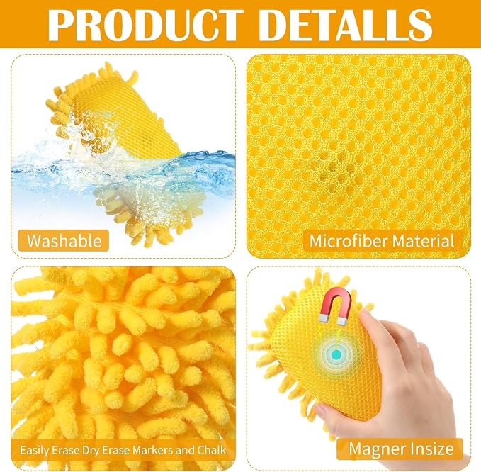 Epakh 4 Pieces Dry Erase Board Magnetic Whiteboard Dry Erase Erasers Washable - Image 3