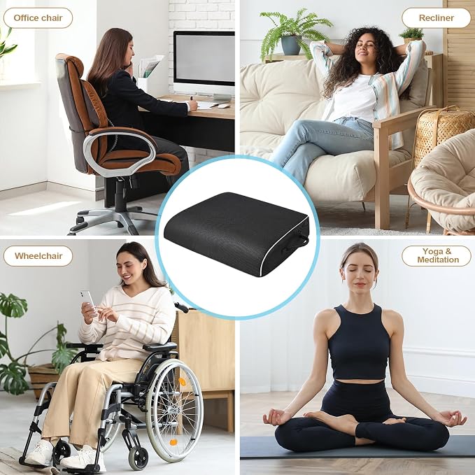 Large Memory Foam Seat Cushion, Non-Slip Cover Chair Pad - Image 7