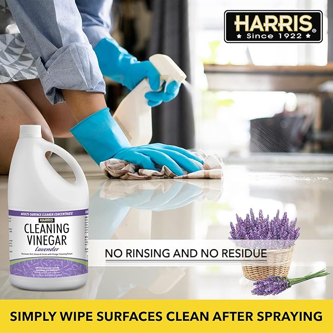 HARRIS Cleaning Vinegar All Purpose Household Surface Cleaner, 128oz (Lavender) with Easy Fill Funnel-DeskLoop Office