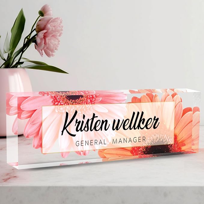 Custom Acrylic Name Plate for Office by AeekdookWoodenPuzzles