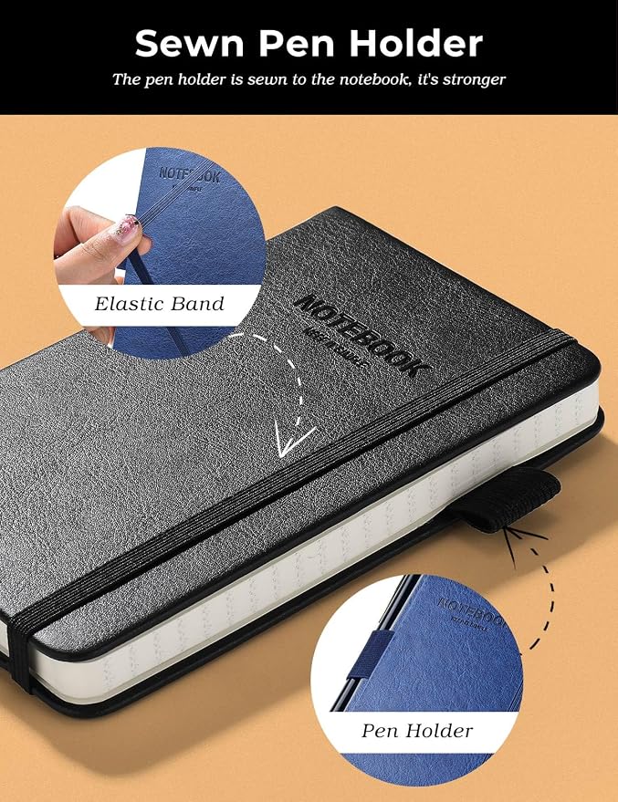 AISBUGUR Pocket Notebook Small Notebook 2-Pack, 3.7" x 5.7" Pocket Notebooks - Image 3