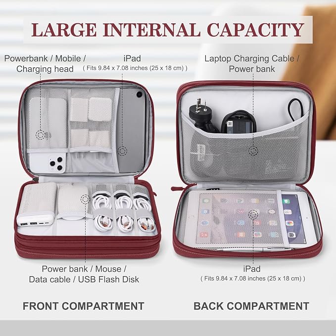 FYY Electronic Organizer, Extra Large Travel Cable Organizer Bag Pouch Portable - Image 3
