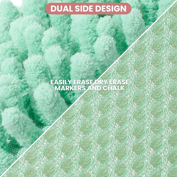 Zonon 6 Pieces Washable Microfiber Shag Dry Erase Board Eraser Microfiber Shag - Image 3