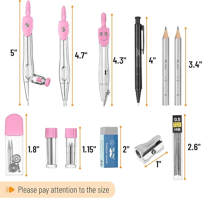 Mr. Pen- Geometry Set, 6 Inch Swing Arm Protractor, Divider | Set Squares - Image 3