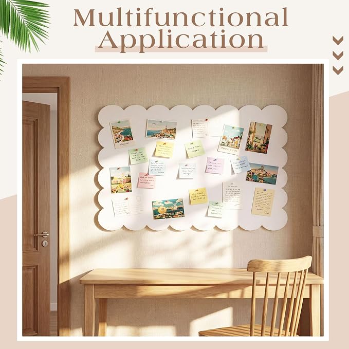 Mooliwe Scalloped Felt Bulletin Board Foldable Pin Cork Board Alternative - Image 4