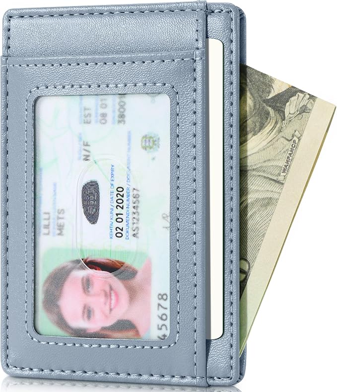 Travelambo Slim Wallet Front Pocket Minimalist Leather RFID Blocking Medium Size - Image 9