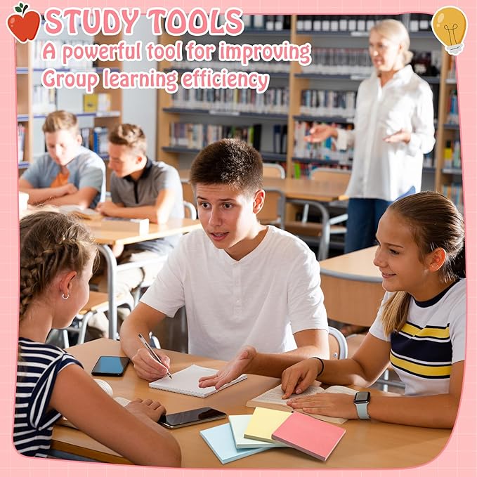 Fainne 60 Pack Sticky Notes Bulk Back to School Supplies Self Stick Note Pads Paper Memo for Office First Day of School Student Teacher Essentials (3x3inch,Lively Colors)-DeskLoop Office