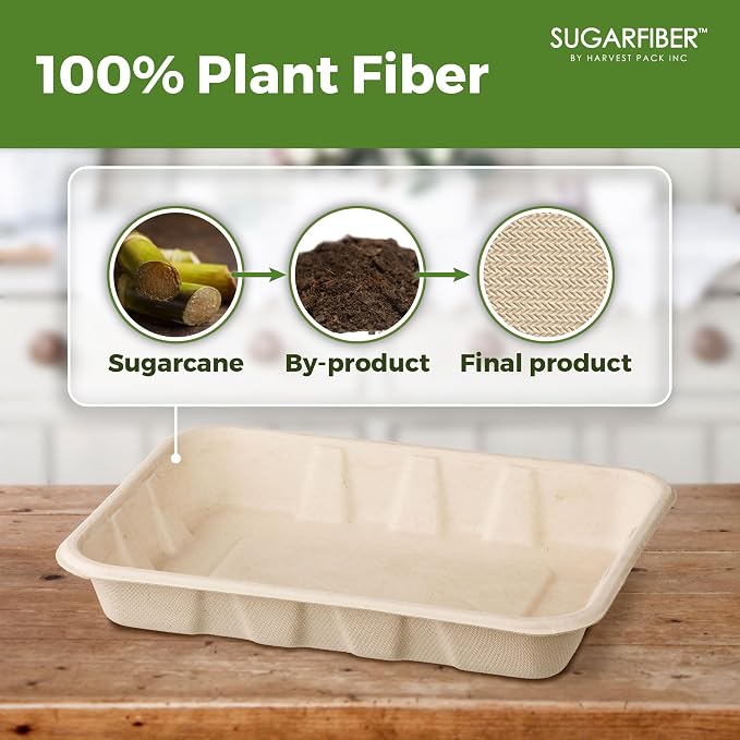 Harvest Pack 22 oz PFAS FREE Disposable Food Trays - Image 3