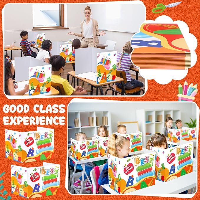 24 Pcs Privacy Boards for Student Desks Bright Colored Classroom Desk Divider - Image 4