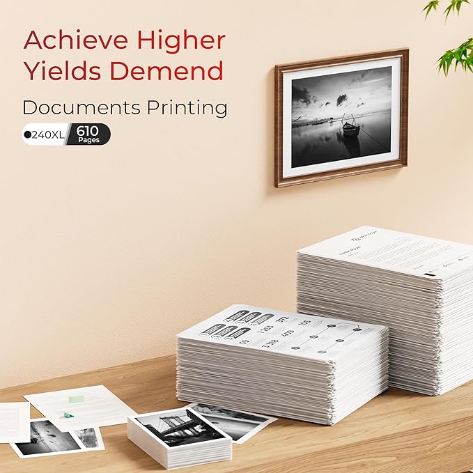 ejet 240XL PG-240 Black Ink Cartridge Remanufactured Replacement for Canon 240XL Black Ink Cartridge PG-240 XL for Canon Pixma MG3620 TS5120 MG2120 MG3520 MX452 MX512 MX532 MX472 Printer (2-Black)-DeskLoop Office