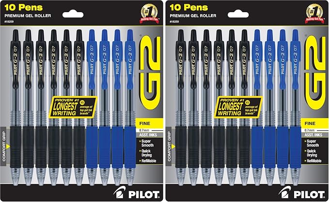 PILOT G2 Premium Refillable & Retractable Rolling Ball Gel Pens, 0.7mm Fine by PilotCorporationofAmerica