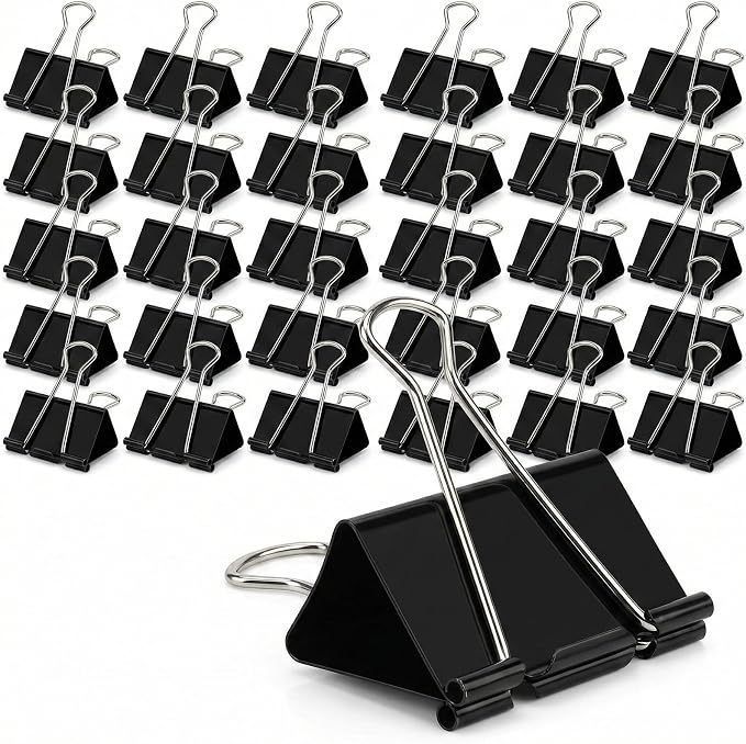 3 Inch Extra Large Jumbo Binder Clips– Sturdy Black Metal Paper Clamps - Image 8