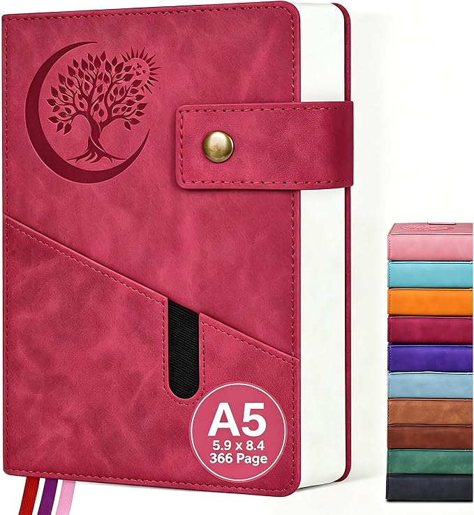 PAIBAS A5 Journal Notebook College Ruled 366 Page Leather Journal by PAIBAS