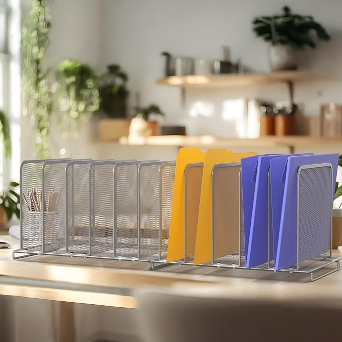 Simple Houseware 5 Section Upright File Sorter Organizer - Image 4