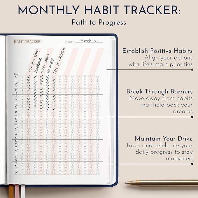 RYVE Daily Journal for Women: 6-Month Guided Gratitude Journal for Women with Prompts - Affirmation, Gratitude, Mindfulness, Self Help & Reflection, Gratitude Journal Notebook, Self Care Journal-DeskLoop Office