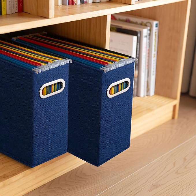 4 Pack Letter Size File Storage Box Collapsible, Fabric Hanging File Folders - Image 7