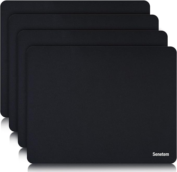 Senetem 4-Pack Mouse Pad, Ultra-Smooth Gaming Mousepad, Non-Slip Rubber Base by Senetem