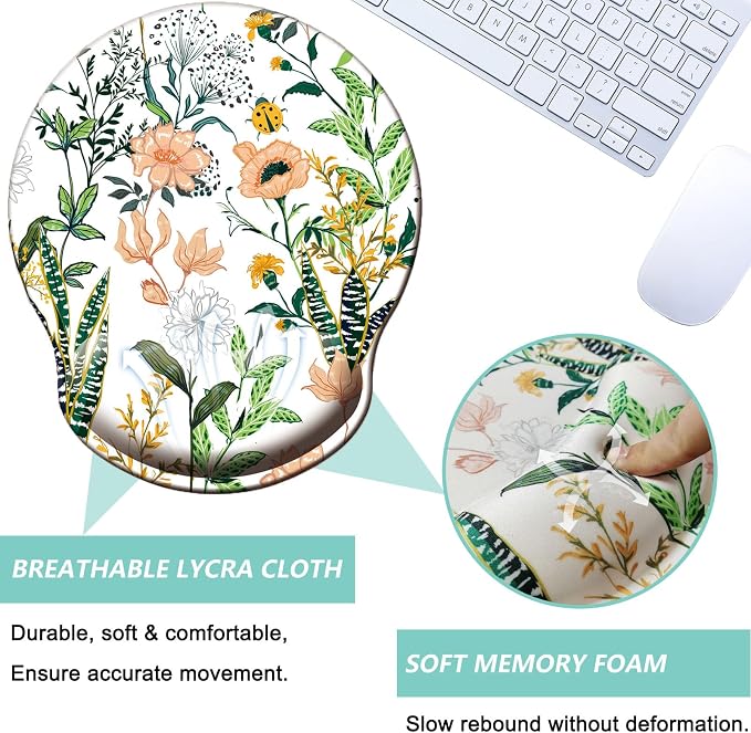Mouse Pad with Wrist Support, Ergonomic Mouse Pad with Memory Foam Wrist Rest - Image 3