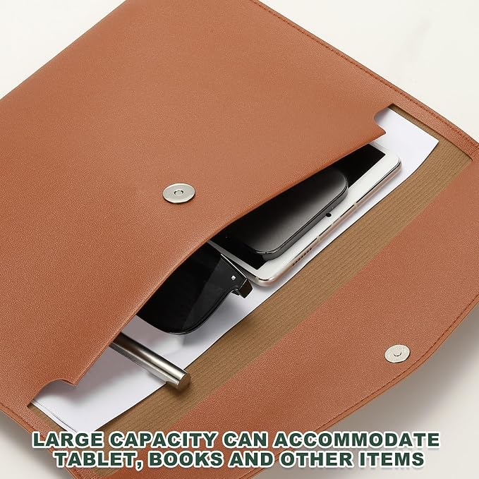 PATIKIL PU Leather A4 File Folder, Document Holder Filing Organizer Portfolio - Image 3