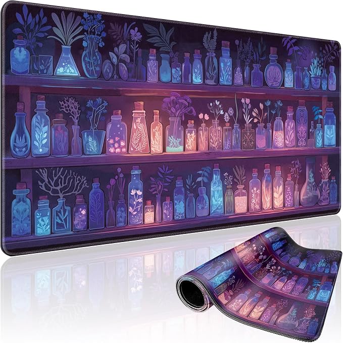 Mystical Potion Bottles Gaming Mouse Pad 31.5"x15.7"｜XXL Desk Mat, Non-Slip by Mcapirivo