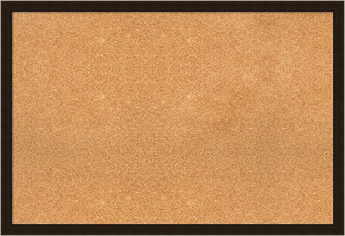 Amanti Art Natural Cork Board for Wall, 26x38 Vision Board with Brown Wood Frame, Large Corkboard Office Decor for Home Organization, Rustic Farmhouse Corkboard Pinboard to display items for home-DeskLoop Office