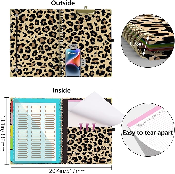 Foldable Clipboard Folio with Storage, 5 Plastic Folders with 10 Pockets - Image 4