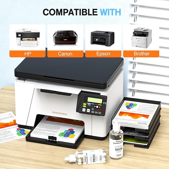E-Z Ink Printer Cleaning Kit for Epson Ecotank Printer, Printerhead Cleaning kit for HP/Canon/Brother Inkjet Printers, Printhead Cleaning Solution, 100ML-DeskLoop Office