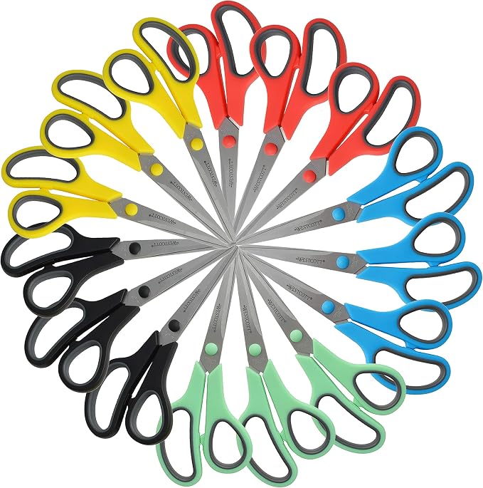 Westcott 8" Straight Stainless Steel Soft Handle Scissors by Westcott