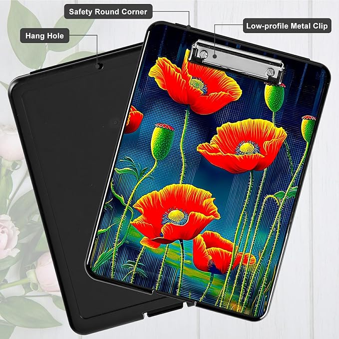 Artistic Red Flower A4 Clipboard - Image 5
