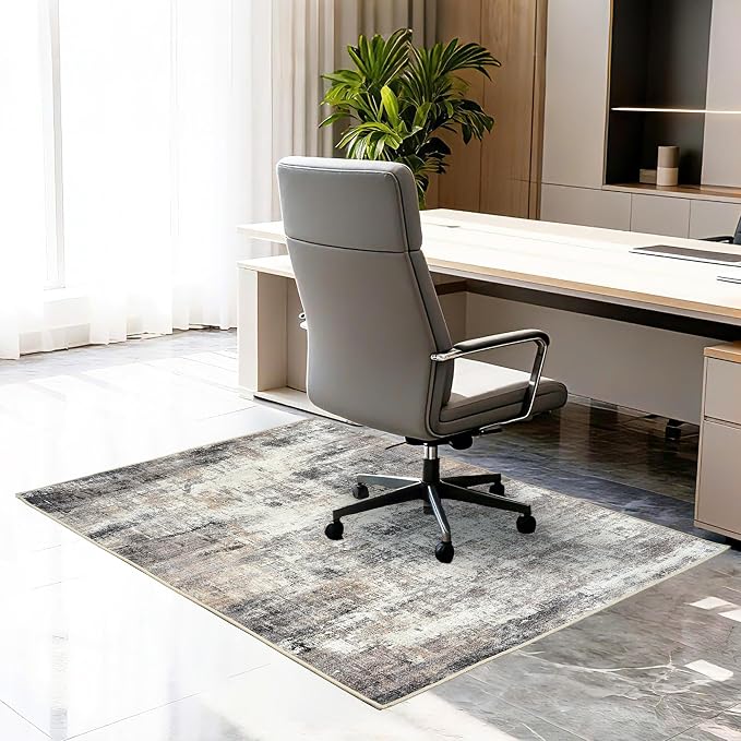 Office Chair Mat for Hardwood Tile Floor, Machine Washable Office Area Carpet by Ufeekare