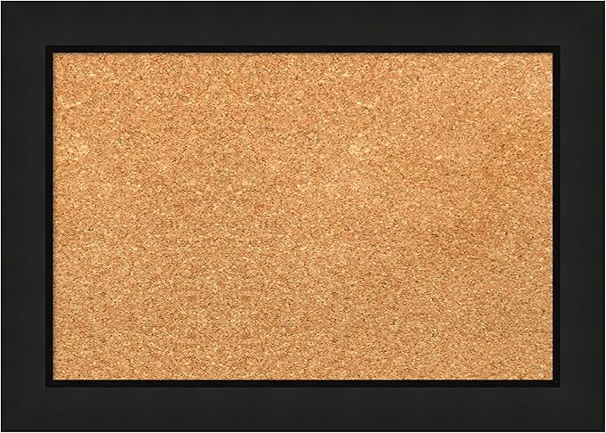 Amanti Art Natural Cork Board for Wall, 15x21 Vision Board with Black Wood Frame, Small Corkboard Office Decor for Home Organization, Casual Corkboard Pinboard to Display Items for Home Organization-DeskLoop Office