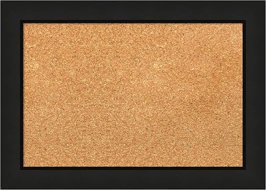 Amanti Art Natural Cork Board for Wall, 15x21 Vision Board with Black Wood Frame, Small Corkboard Office Decor for Home Organization, Casual Corkboard Pinboard to Display Items for Home Organization-DeskLoop Office