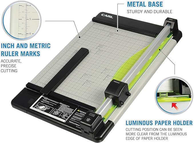 Carl Manufacturing 12220 HVY-Duty Paper Trimmer 15-Inch 36 Sht Cap. 14-Inch x15-1/4-Inch x3/4-Inch GY-DeskLoop Office