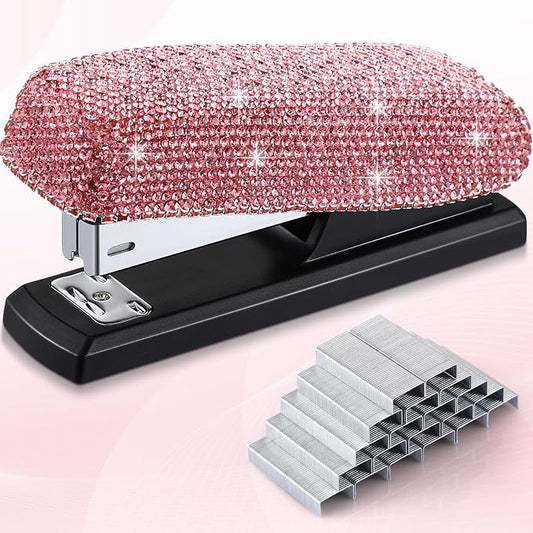 Yexiya Pink Sparkle Bling Stapler by Yexiya