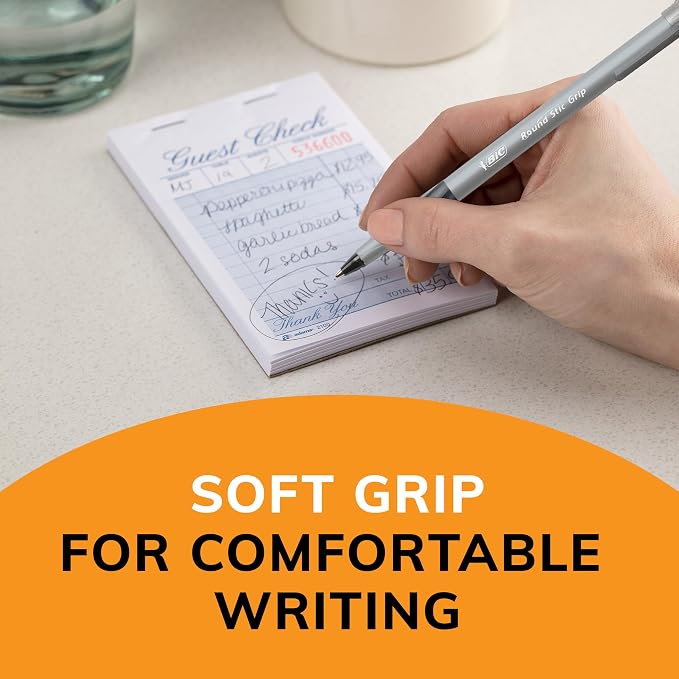 BIC Round Stic Grip Xtra Comfort Ballpoint Pen, Fine Point - Image 3