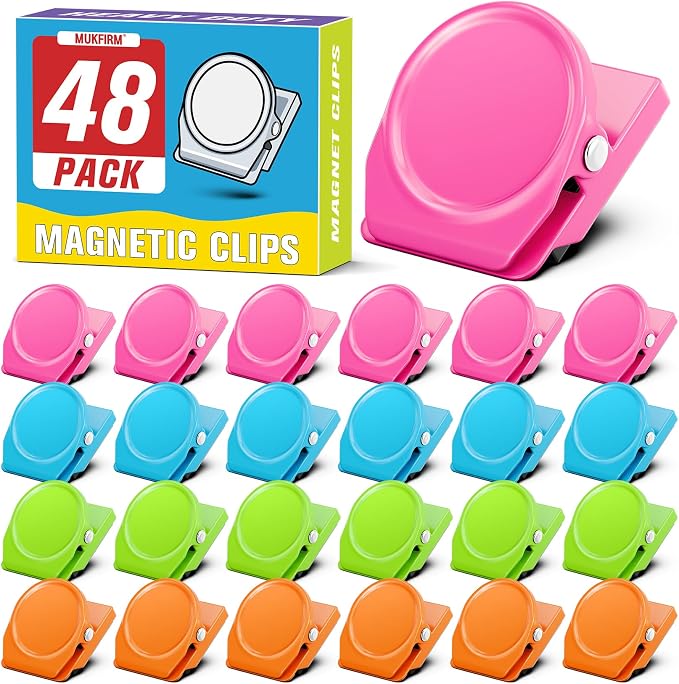 48 Pack Magnetic Clip Heavy Duty, Cute Magnetic Clips by MUKFIRM