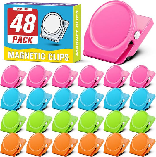 48 Pack Magnetic Clip Heavy Duty, Cute Magnetic Clips by MUKFIRM
