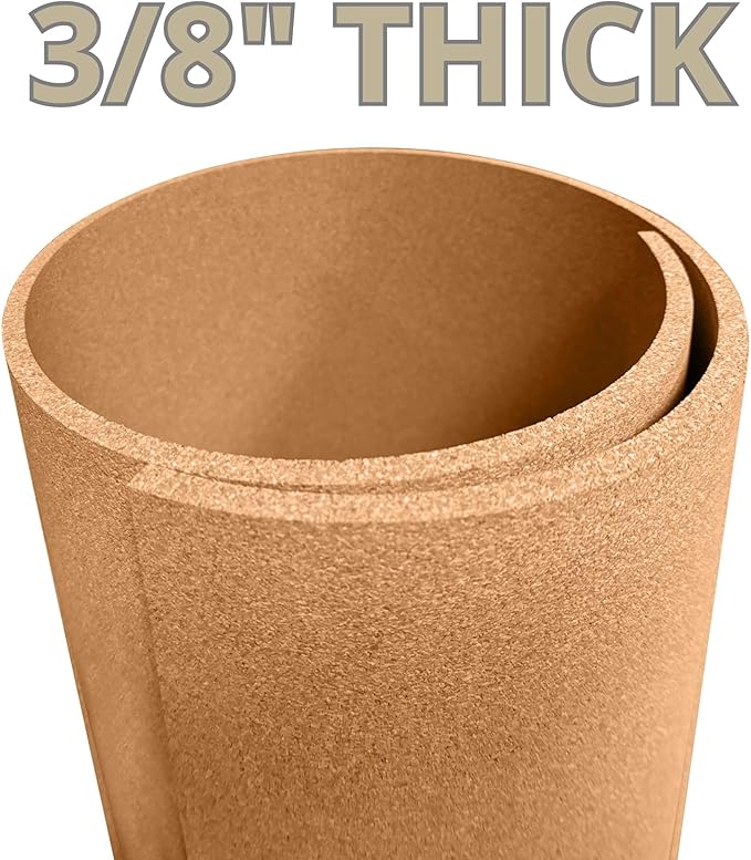 Manton Cork Premium Cork Roll - 4' x 12' x 3/8", 100% Natural Facing Grade Material for Bulletin Boards, Decorative Photo and Message Push Pin Displays - Perfect for Home, School, and Office-DeskLoop Office