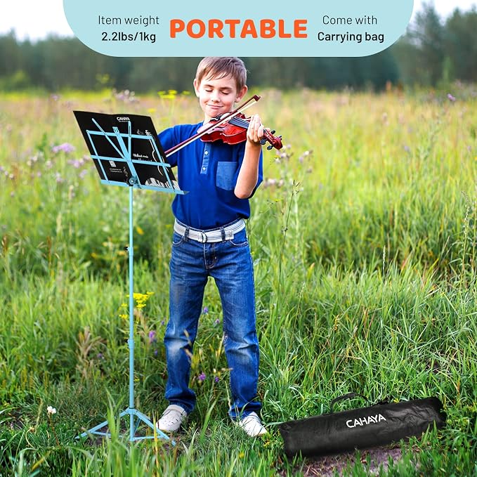CAHAYA Portable Sheet Music Stand: Dual Use Desktop Book Holder Folding - Image 7