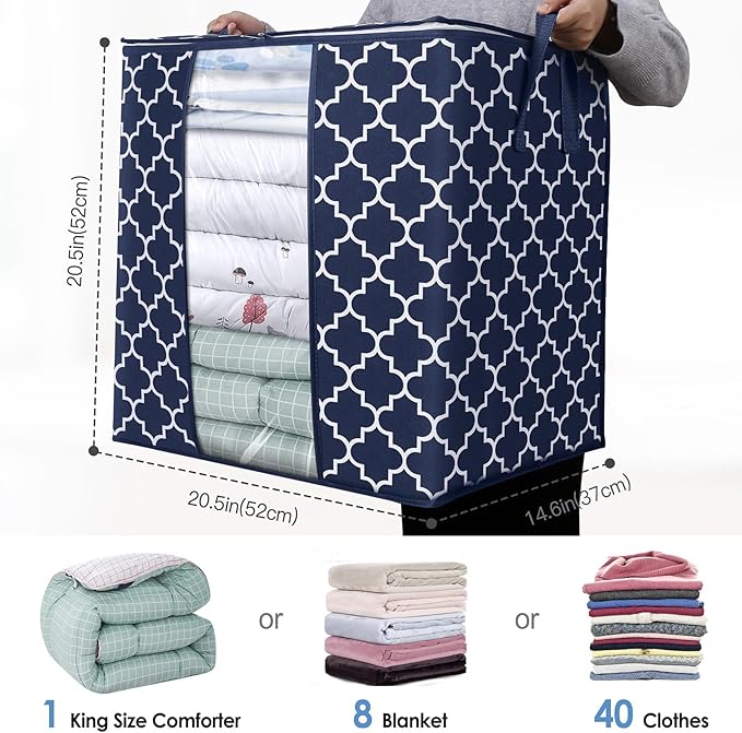 WISELIFE Storage Bags 4 Pack/100L Large Blanket Clothes Organization and - Image 2
