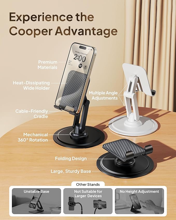 COOPER 360° Stand, Rotating Cell Phone Stand - Image 6