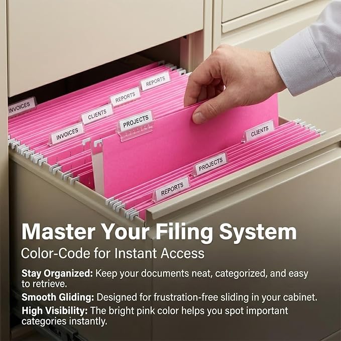 VZCPYTPM 25 Pack Hanging File Folders Letter Size, Reinforced Rods - Image 4