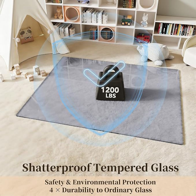 Tempered Glass Chair Mat for Carpet，30"x42" Office Mats for Rolling Chairs - Image 2