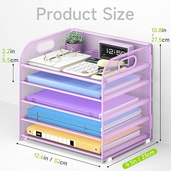 Cawukege 2 Pack 5 Tier Paper Organizer, Letter Tray - Image 5