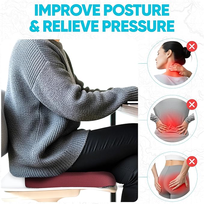 FORTEM Seat Cushion, Office Chair Cushion, Memory Foam Car Seat Cushions - Image 6