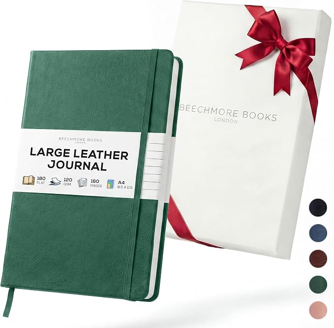 BEECHMORE BOOKS Large Lined Journal Notebook, 8.5" x 11.5" Hardcover Vegan by BeechmoreBooks