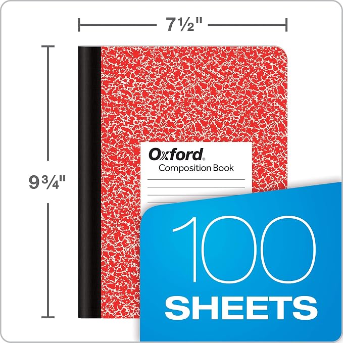 Oxford Composition Notebooks, Wide Ruled Paper, 9-3/4" x 7-1/2", 100 Sheets - Image 2