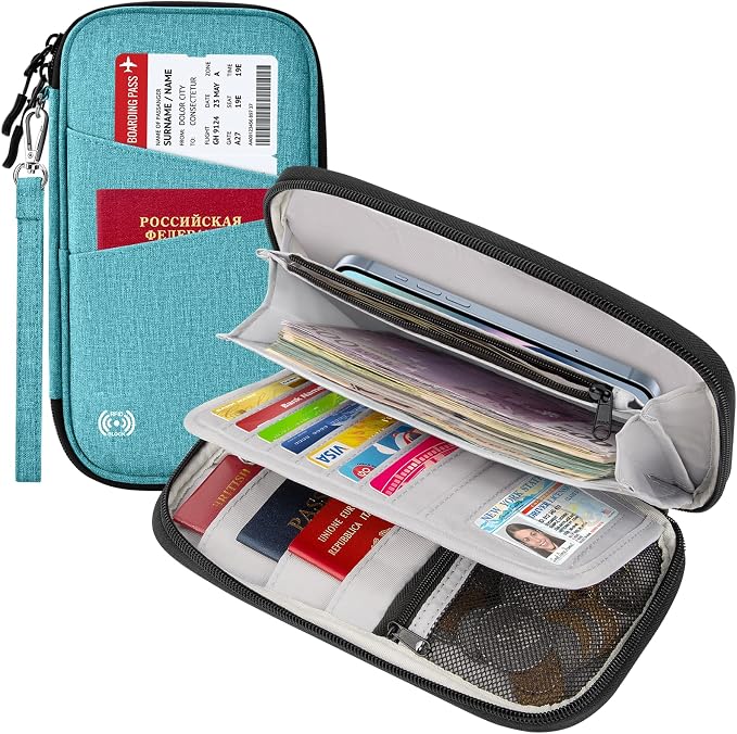 BKNOOU Family Passport Holder RFID Blocking Travel Document Organizer | Large by BKNOOU