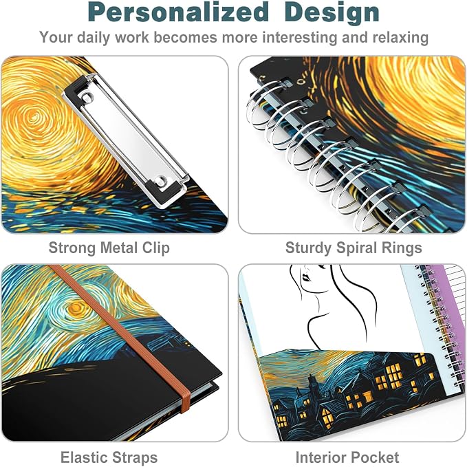 Hongri Clipboard Folio with Refillable Lined Notepad, 8.5 x 11 Folders with - Image 6