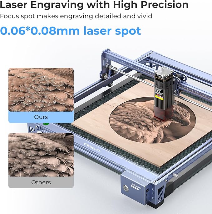 Creality Falcon 10W Laser Engraver Machine with Honeycomb Laser Bed 500x500, 10000mm/min, 0.06mm Laser Cutter for Wood, Acrylic, and Metal, Easy Setup, Ready to Work Out of The Box-DeskLoop Office
